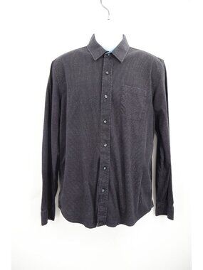 Buttercloth Shirt Mens Large Regular Icy Cotton Performance Stretch Black Gray